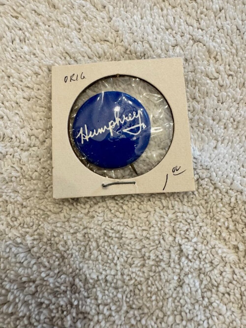 Vintage Hubert Humphrey 1968 Presidential Campaign Pinback